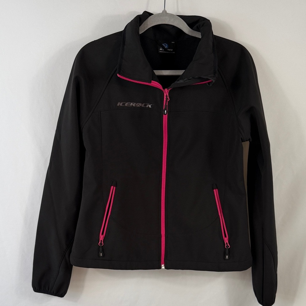 Ice Rock. Women's Jacket‎ with Pink Zipper Accents. Size M. Full Zip.